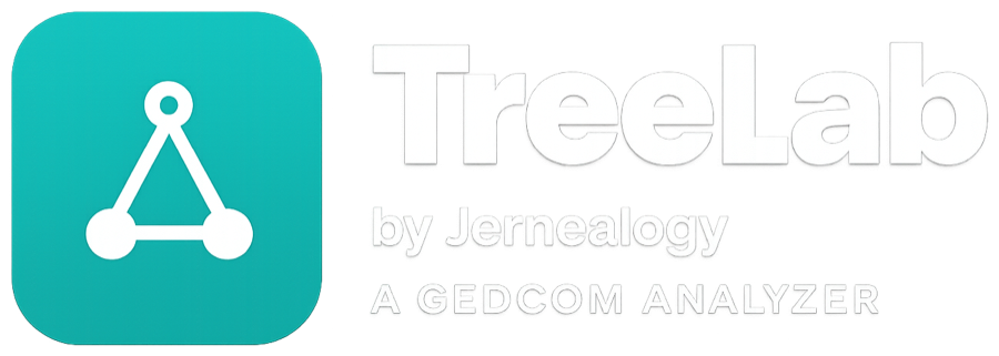TreeLab by Jernealogy — a GEDCOM analyzer
